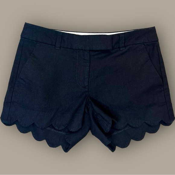 J. Crew ‘4” Linen-Cotton Scalloped Hem Short’ in Black Size 0 - Picture 9 of 16